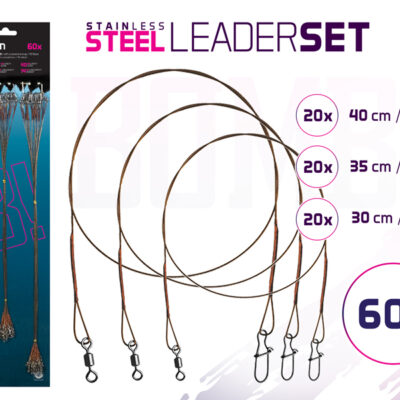 Set oceľ. laniek BOMB! S obr. a karab. / 49 vlákien