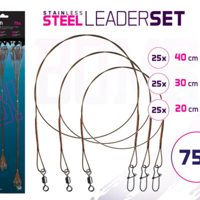 Set oceľ. laniek BOMB! S obratl. a karab. / 7 vlákien