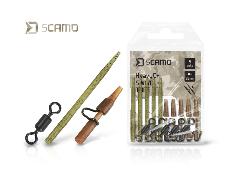 Set Delphin sCAMO HeavyC + Swivel + Tube / 5 setov 1 Set Delphin sCAMO HeavyC + Swivel + Tube / 5 setov
