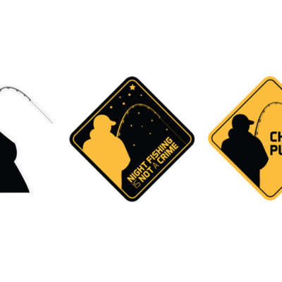 Nálepka rybár silueta čierna